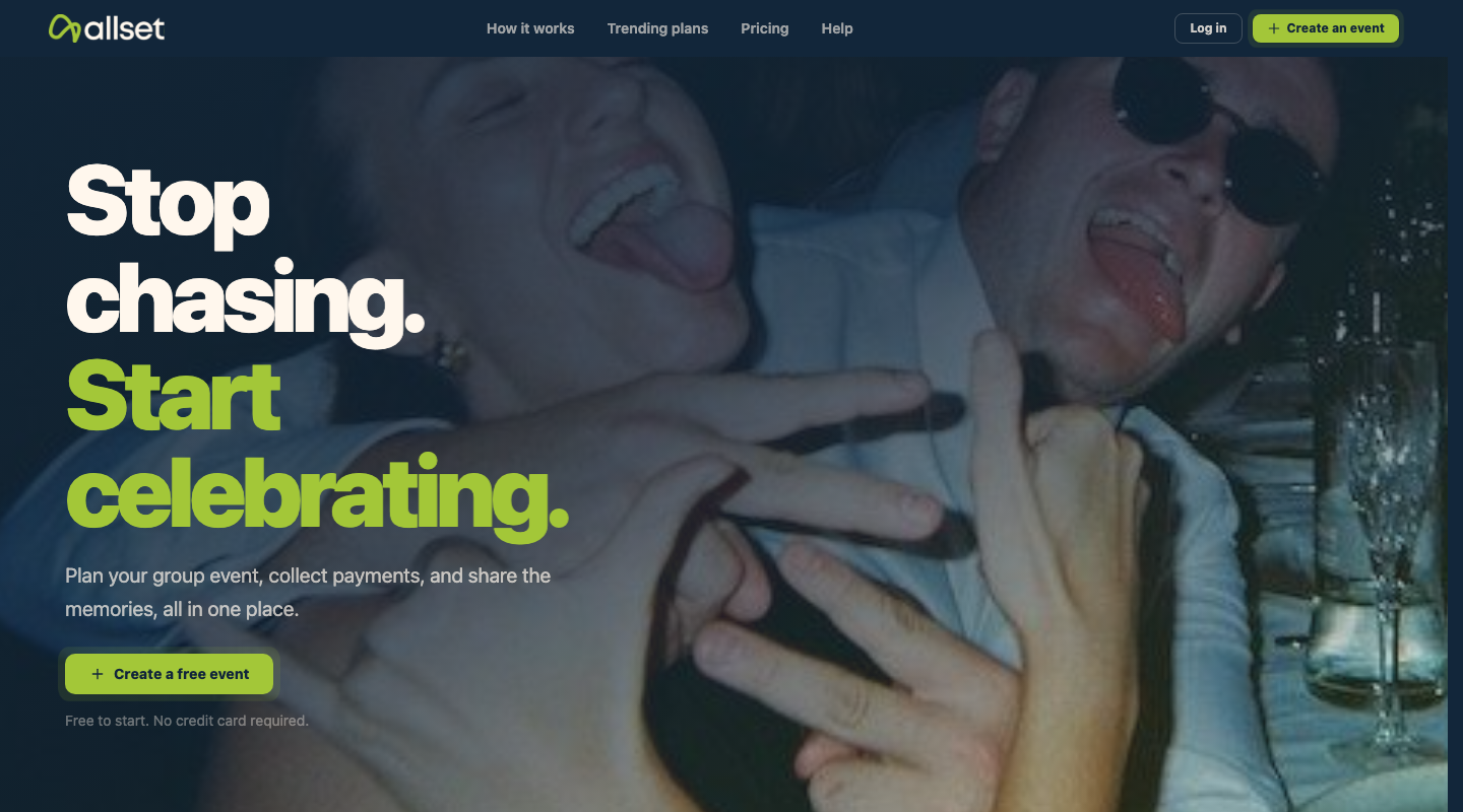 Allset landing page